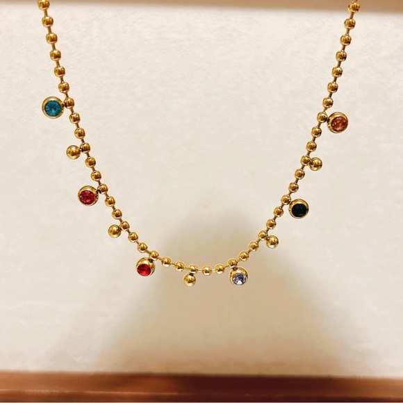 Stainless steel rainbows 🌈 stones necklace - Picture 5 of 10